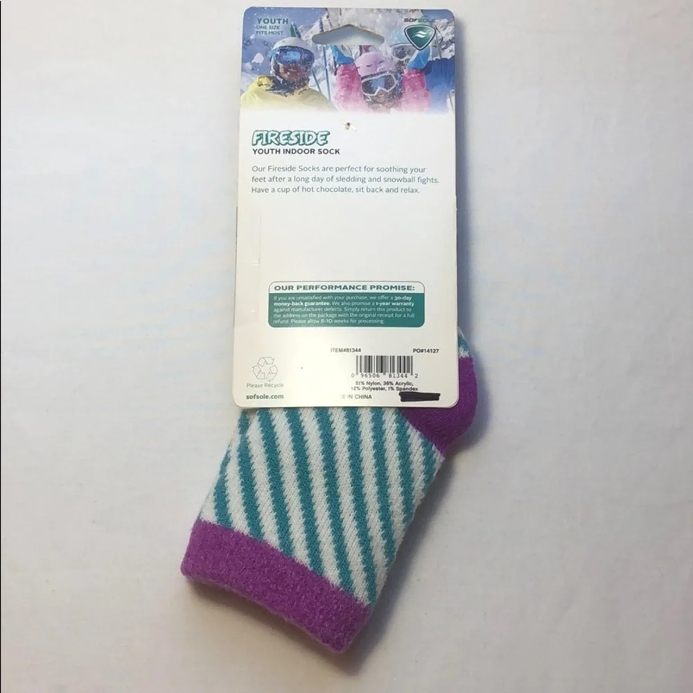 LAST ONE New Sof Sole Youth Fireside Indoor Lodge Socks Kids Shoe Sizes 10 - 4.5